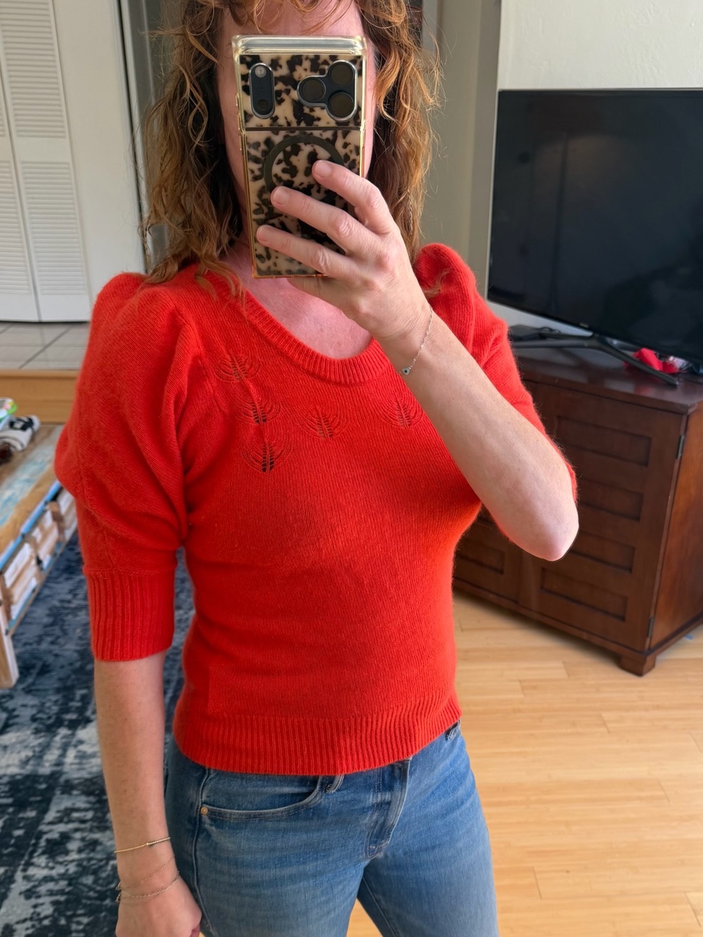 Kimchi Blue Scoop Neck Short Sleeve Knit Sweater
